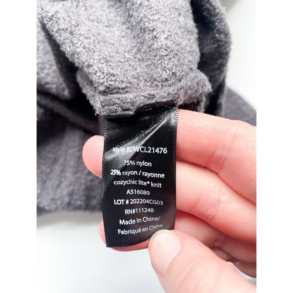 Barefoot Dreams Cozychic Lite Gray Quarter Zip Sweter Size XS - Picture 3 of 6